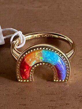 KENDRA SCOTT Rainbow Band Ring in Primary Mix NWT Size 8